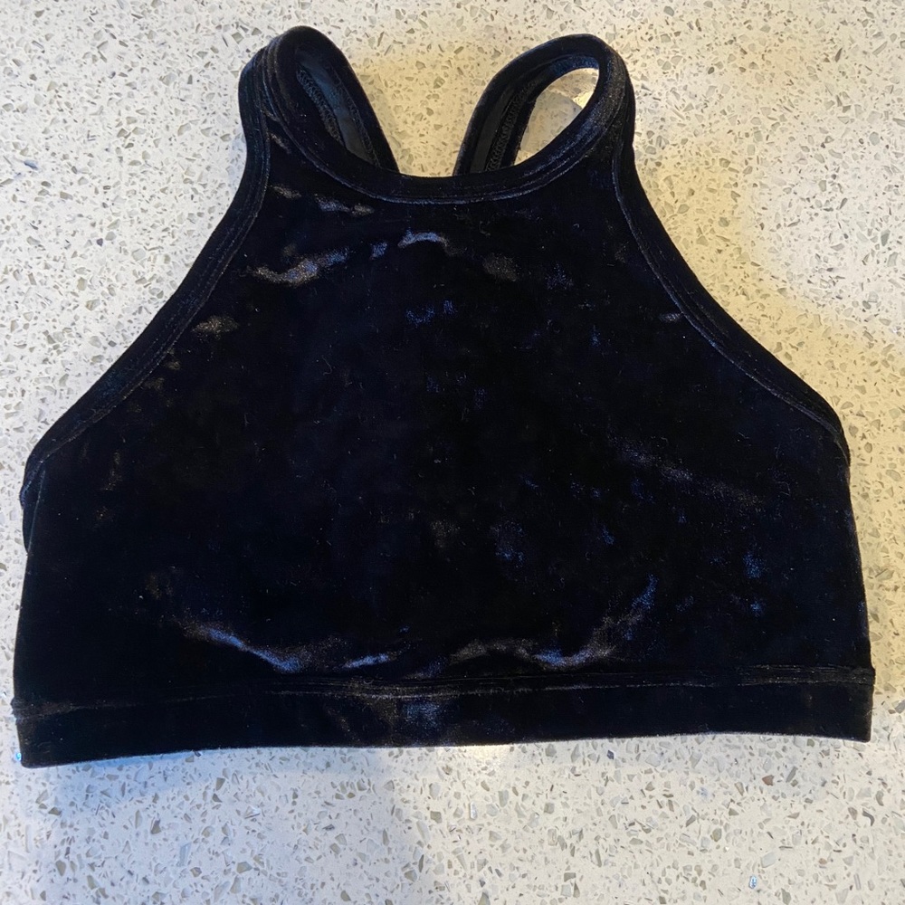 Beyond Yoga Crushed Velvet Criss-Cross Studio Bra